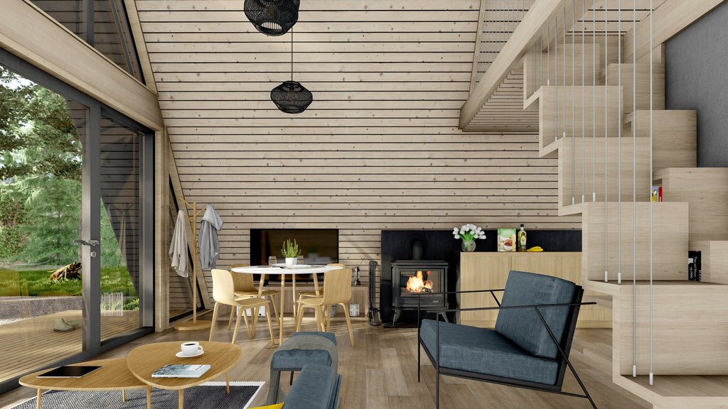 Proiect A-frame  - 6.5 x 8.6m- 2 dormitoare