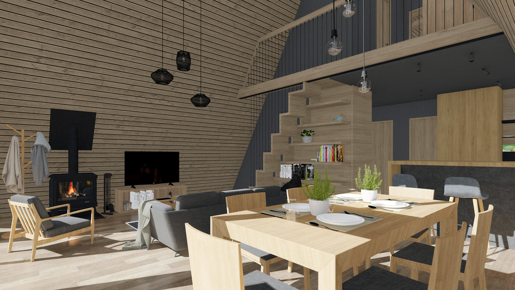 Proiect A Frame  – Plan arhitectura si structura - 8.45x13.65m