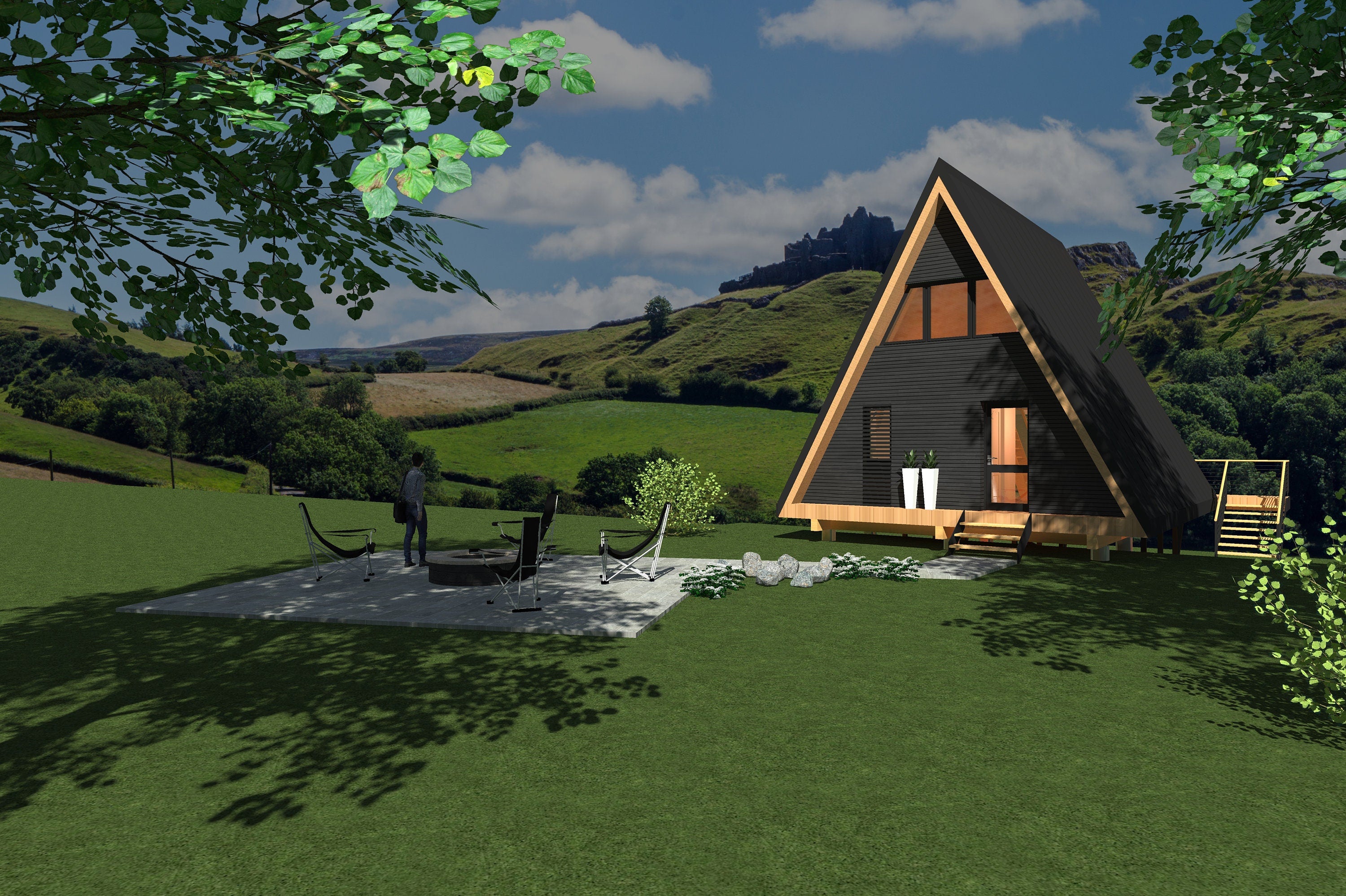 Proiect A Frame  – Modern Timber Frame Design (DWG, PDF)