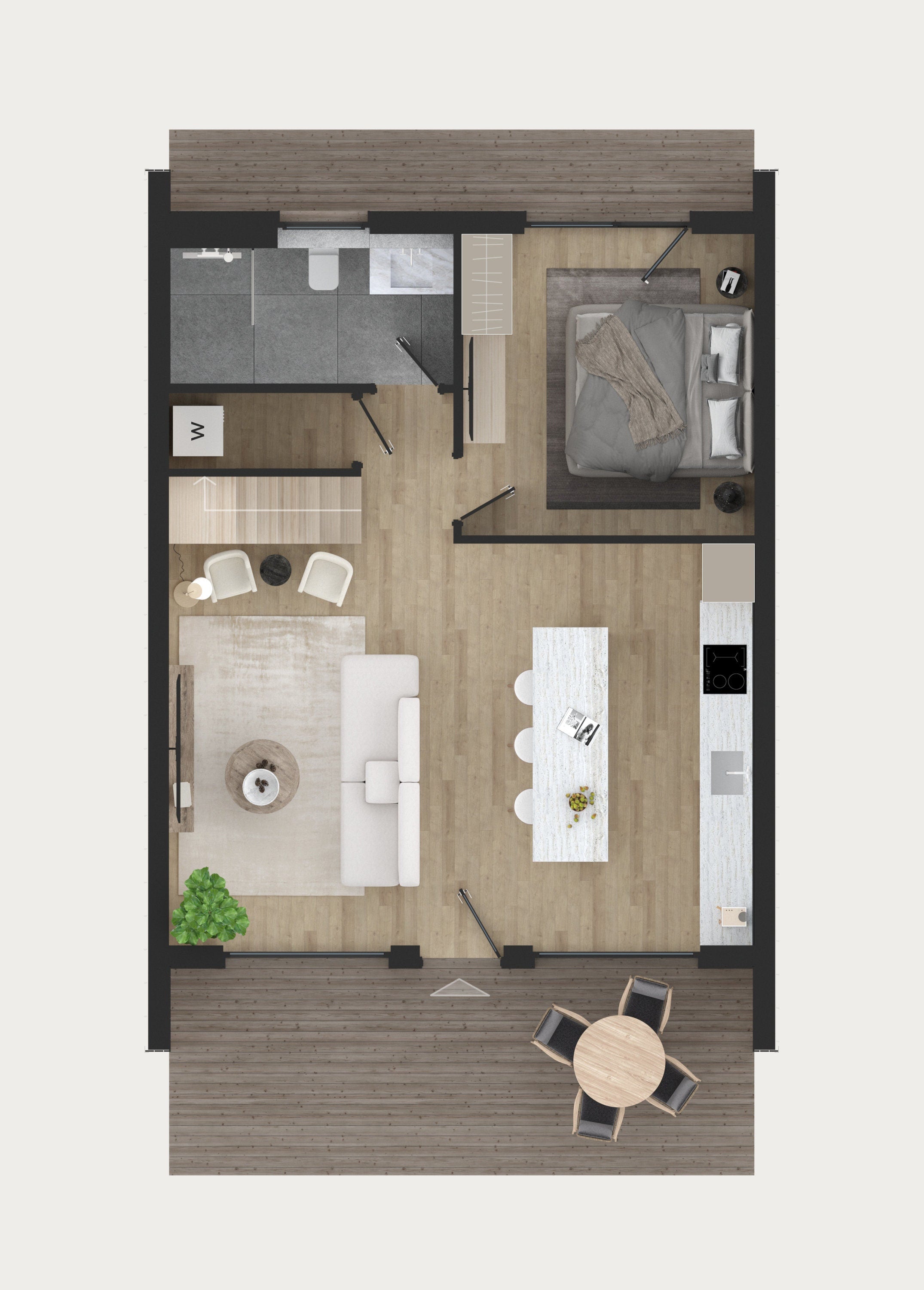 Proiect Barn House-7.5m x 10.5m- Plan Arhitectura