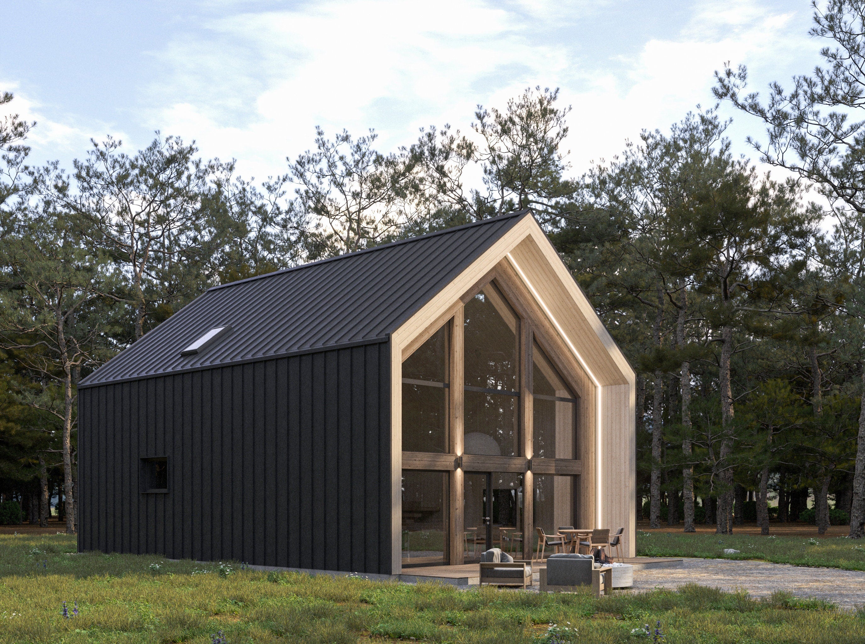 Proiect Barn House– Proiect Arhitectura si Structura Timber Frame-8.5x12.2m