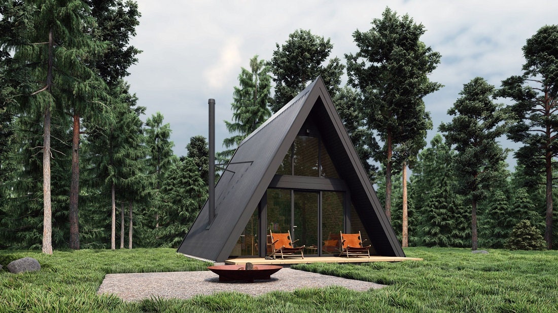 Proiect A-frame  - 6.5 x 8.6m- 2 dormitoare