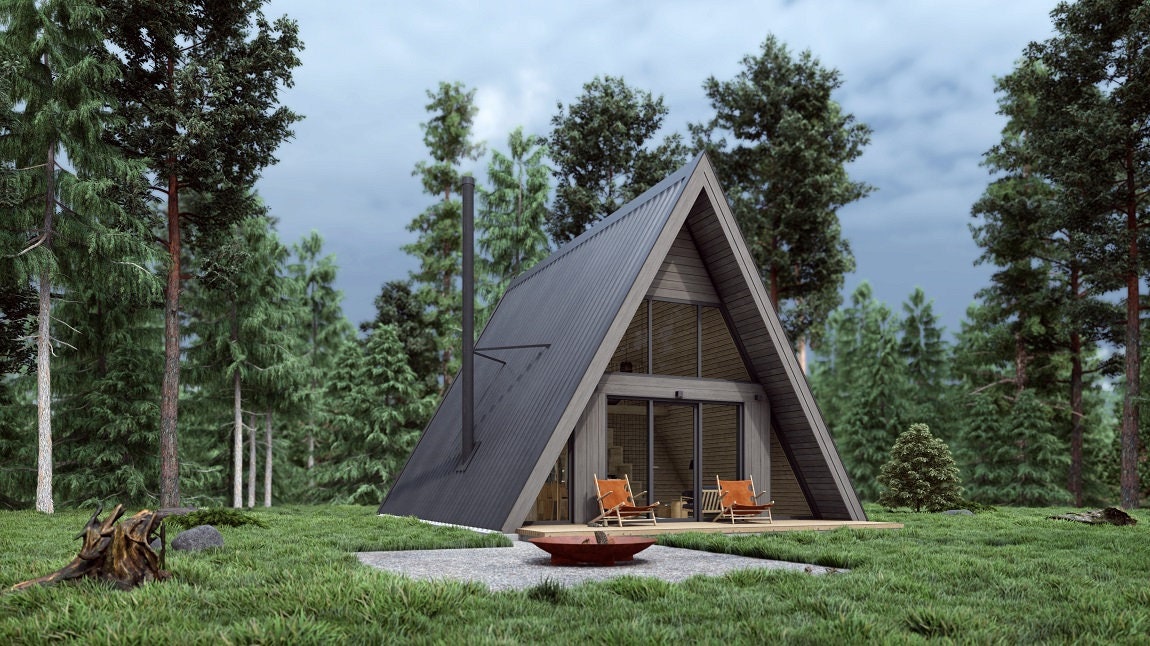 Proiect A Frame  – Timber Frame - Planuri Arhitectura -7.45m x 9.5m