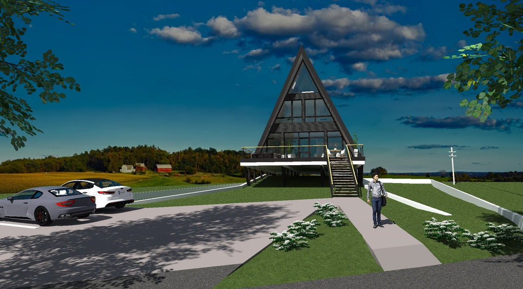 Proiect A Frame -9.26m x 16.6m- plan Arhitectura si Structura  (PDF)