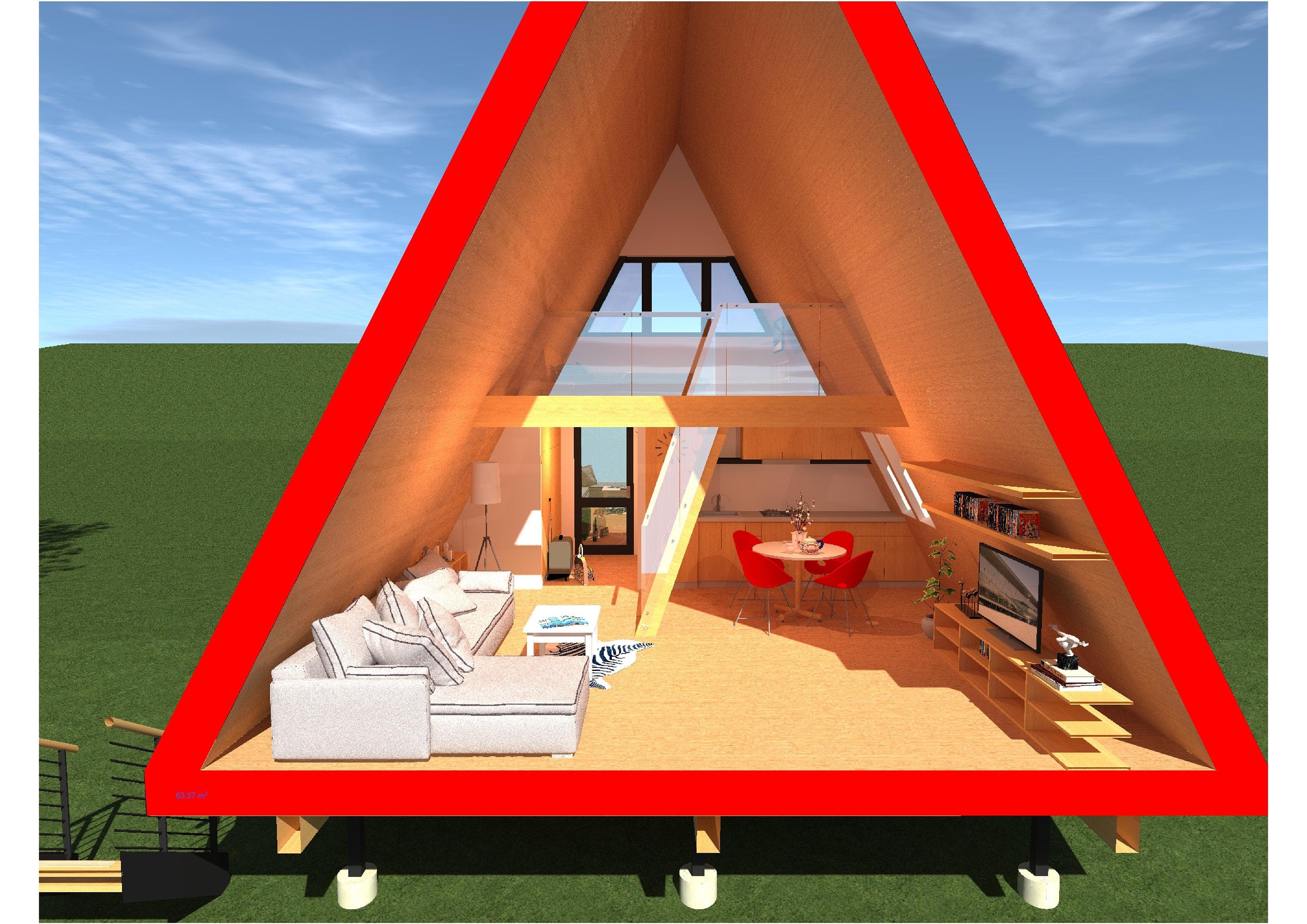 Proiect A Frame  – Modern Timber Frame Design (DWG, PDF)