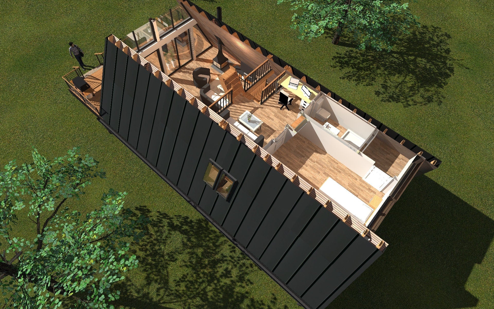 Proiect A Frame  – 3 Dormitoare , 8.2x14m (PDF)