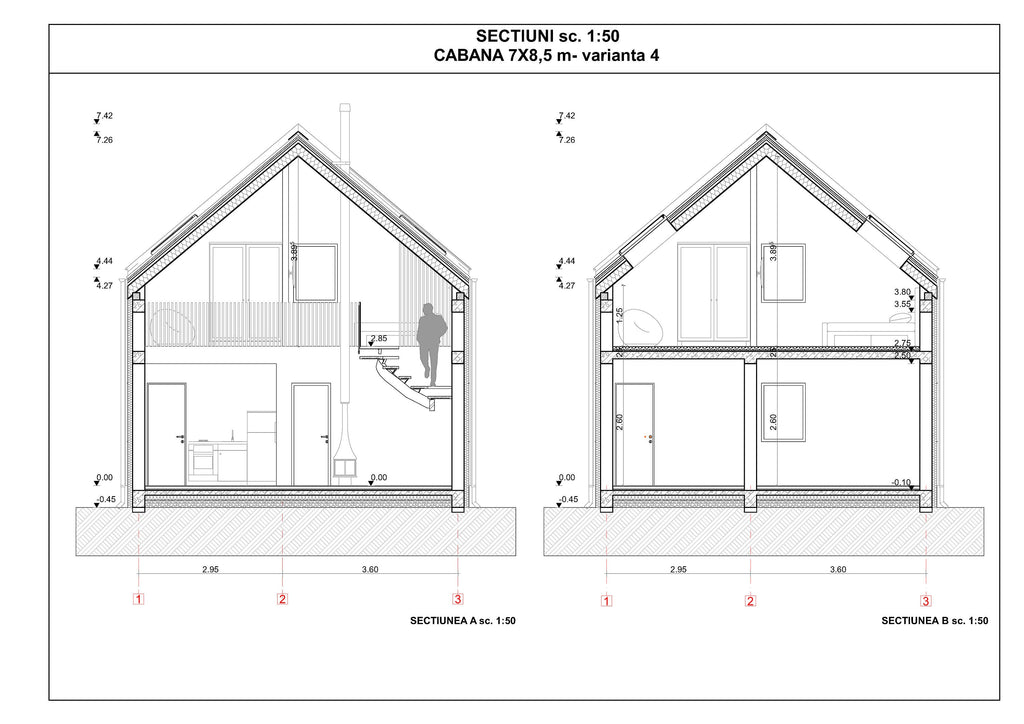 Proiect Casa tip Scandinav - planuri arhitecturale