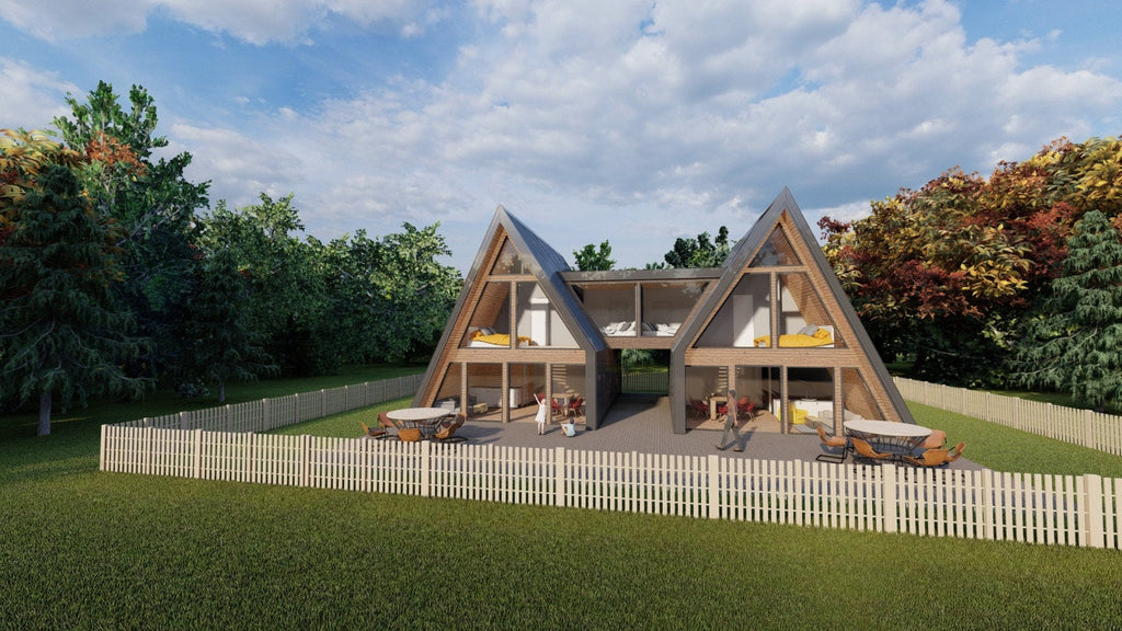 Proiect A Frame Duplex  - 17 X 11 m  - Planuri Arhitectura