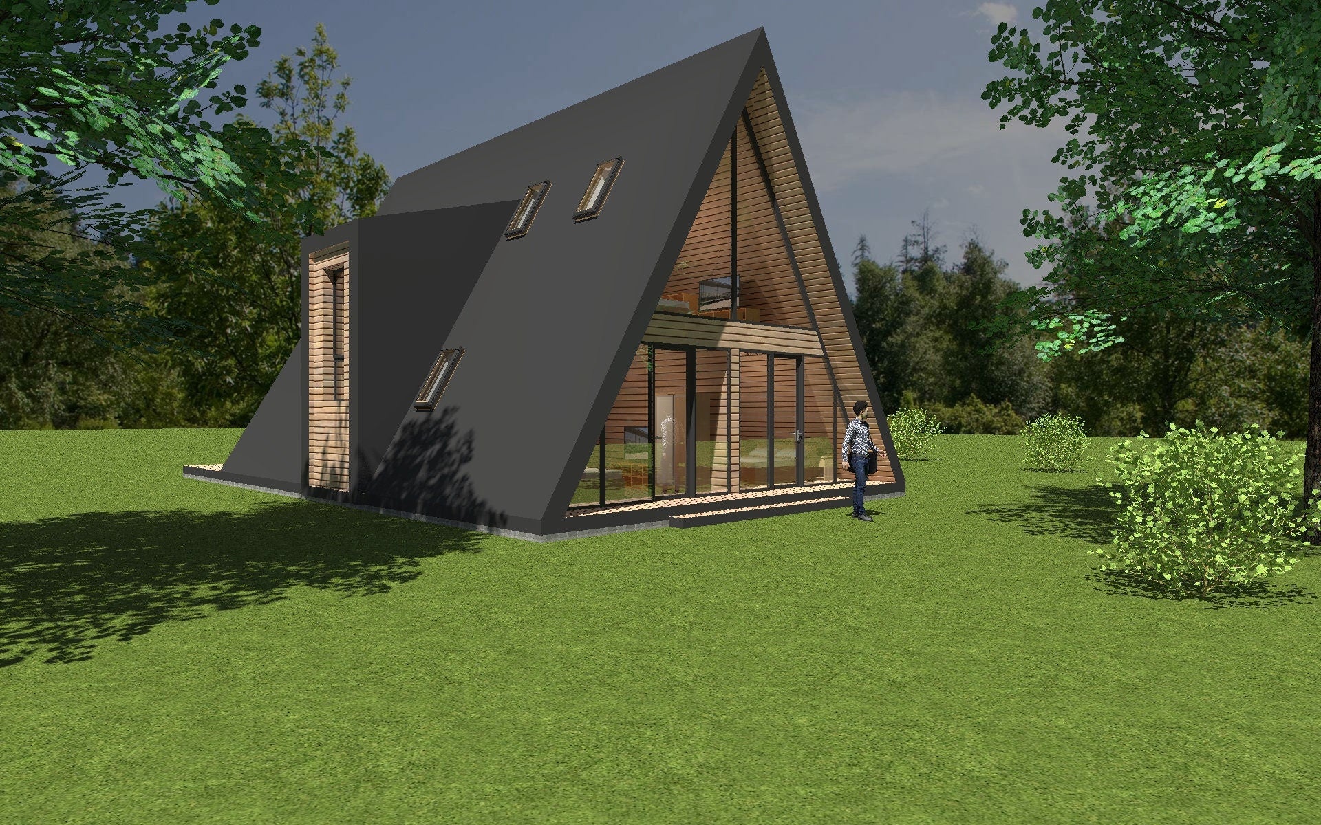 Proiect A Frame  – 15.5 x 13m,  Timber Frame , Plan (PDF )