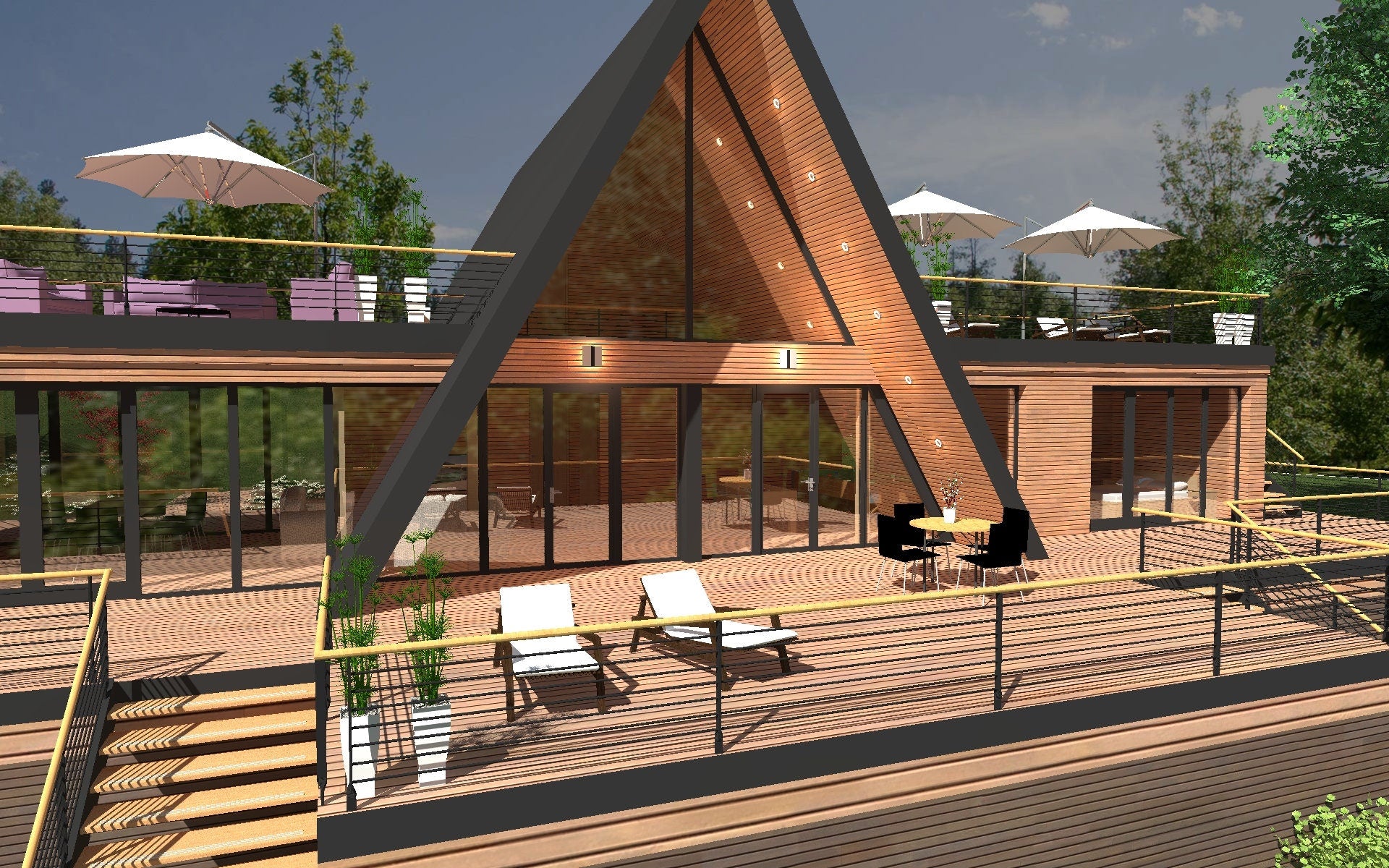 Proiect A Frame  - proiect Arhitectura - 22m x 15m