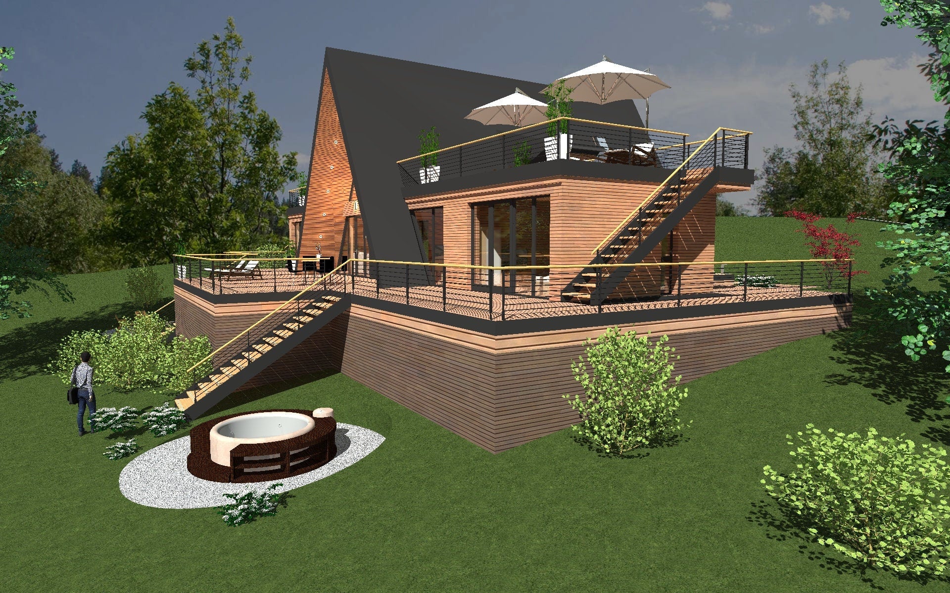 Proiect A Frame  - proiect Arhitectura - 22m x 15m