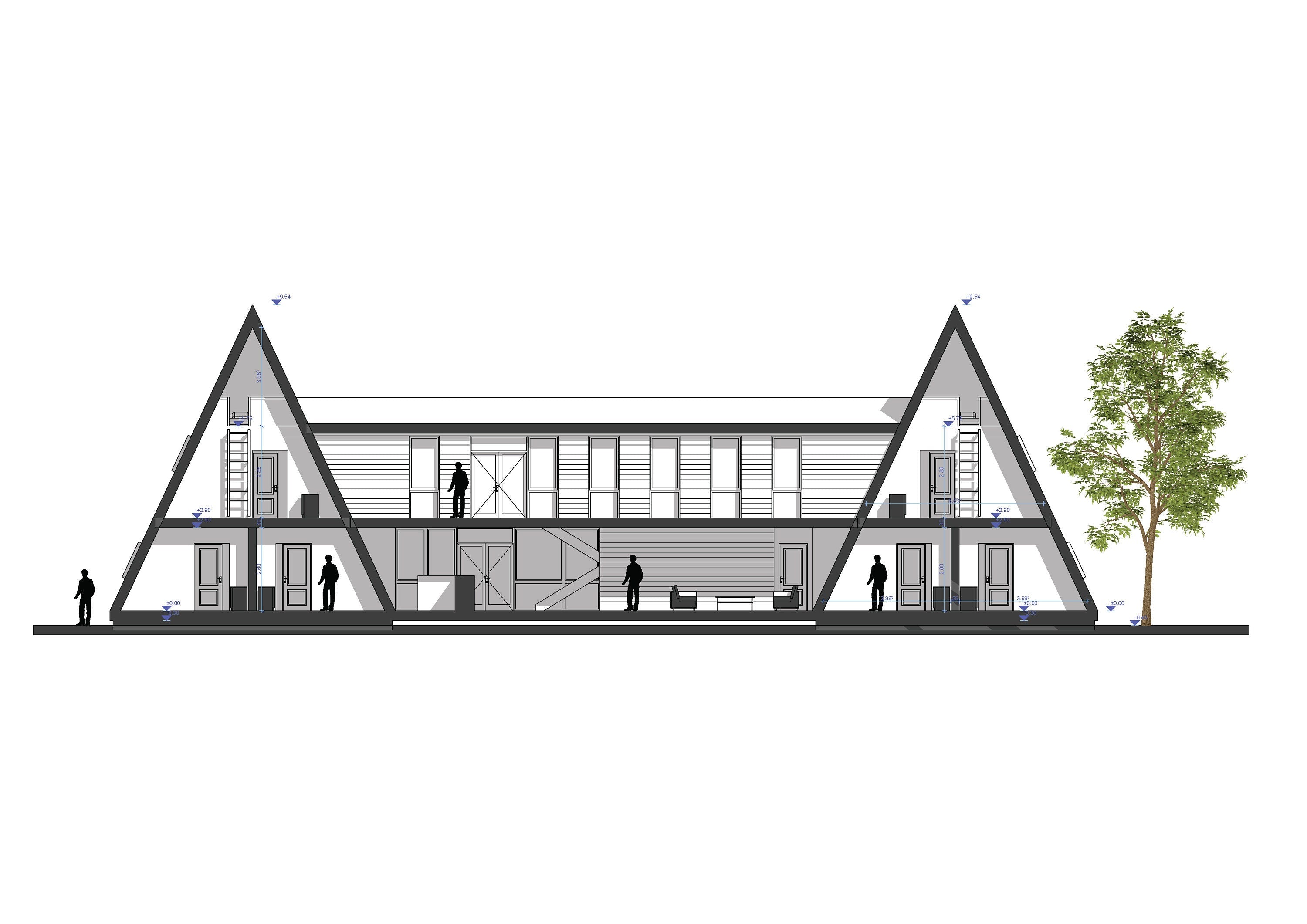 Proiect A Frame - 12 dormitoare si restaurant