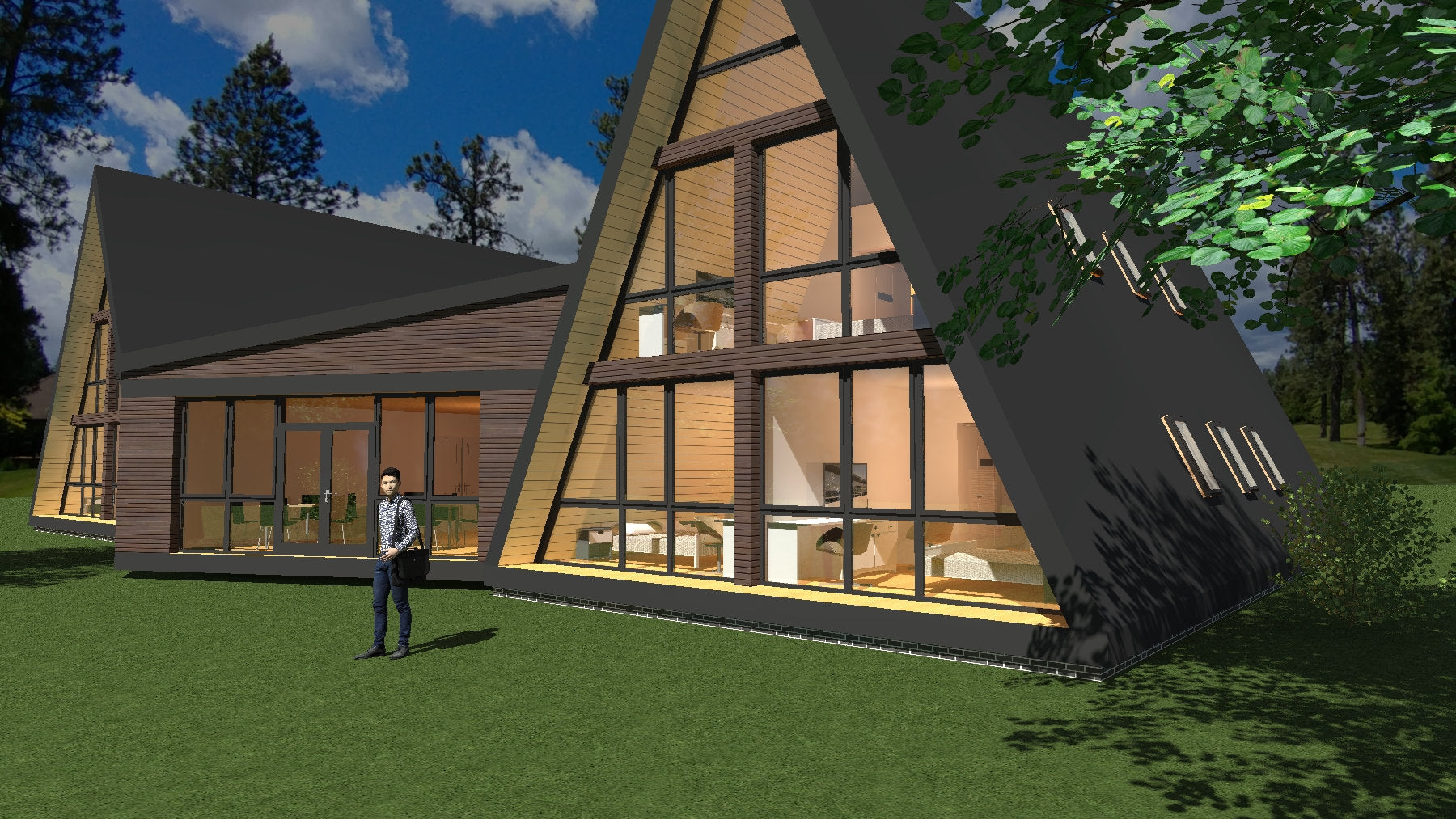 Proiect A Frame - 12 dormitoare si restaurant