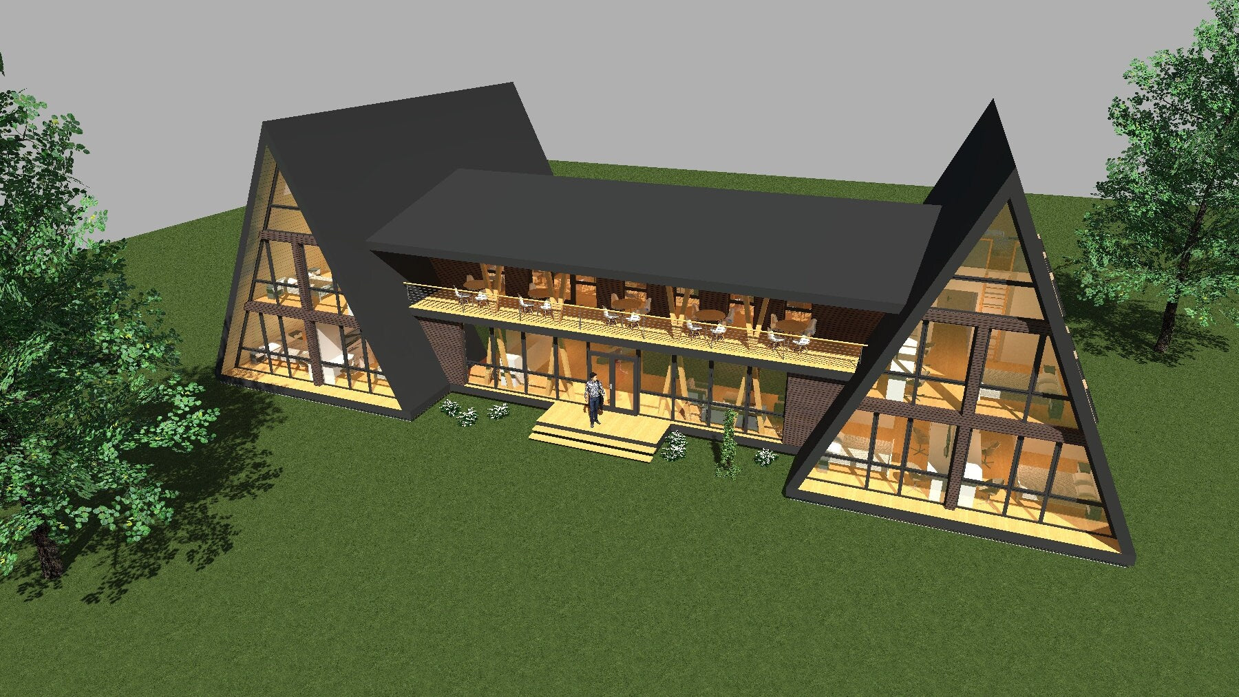 Proiect A Frame - 12 dormitoare si restaurant