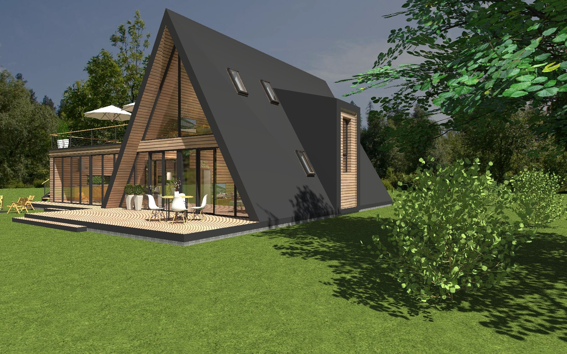 Proiect A Frame  – 15.5 x 13m,  Timber Frame , Plan (PDF )