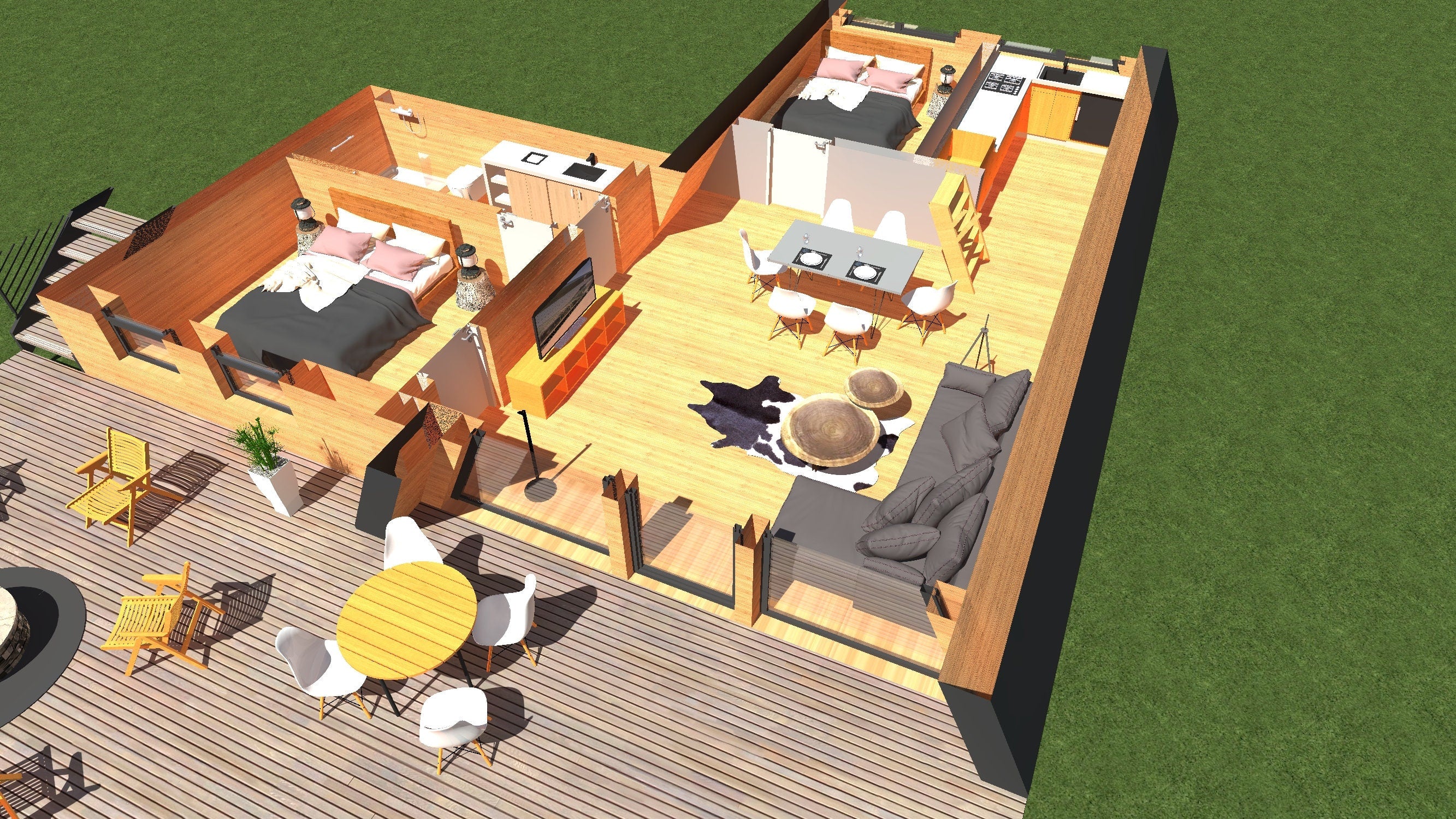 Proiect A Frame - Plan Arhitectura  - 11 x 11 meters