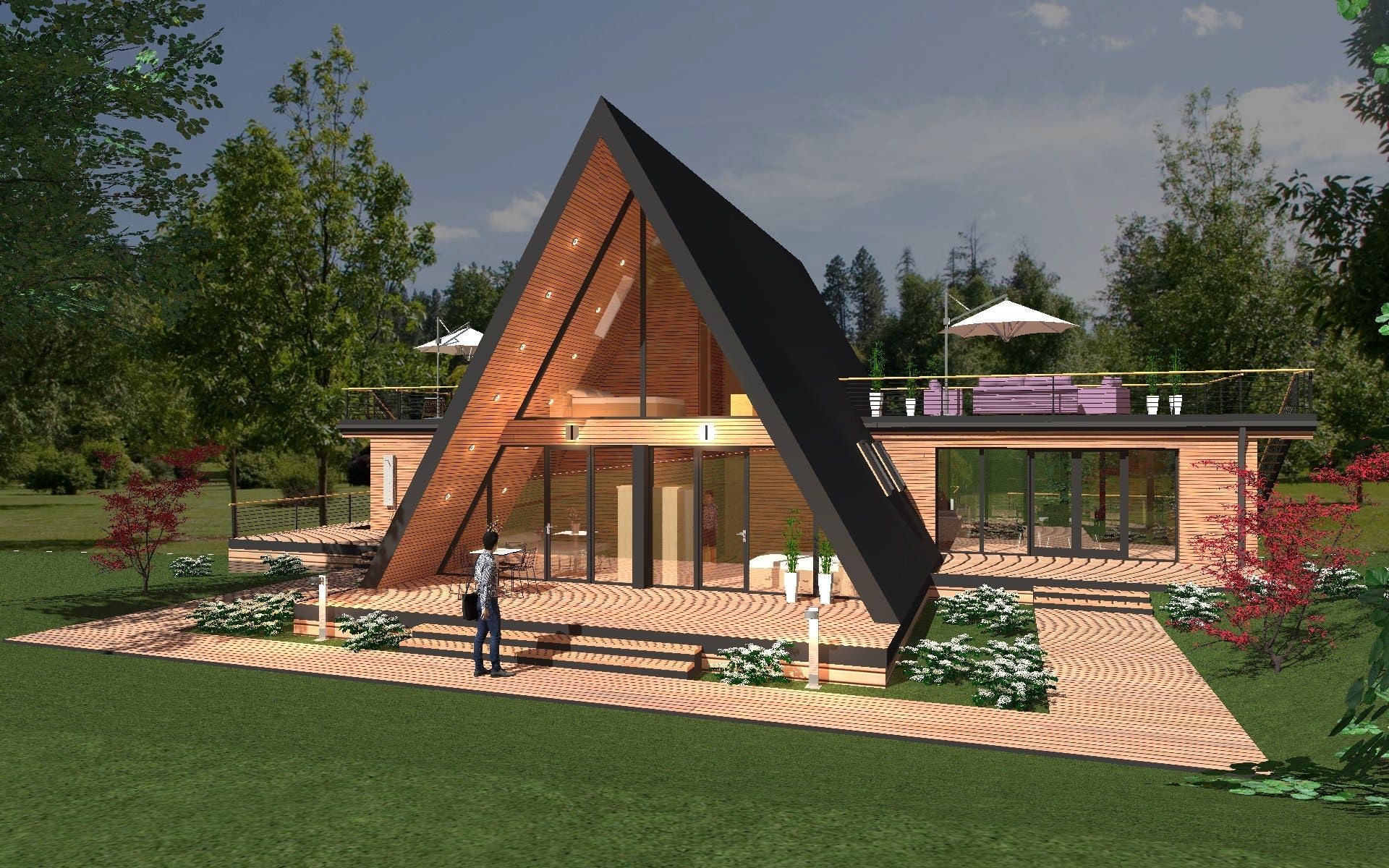 Proiect A Frame  - proiect Arhitectura - 22m x 15m