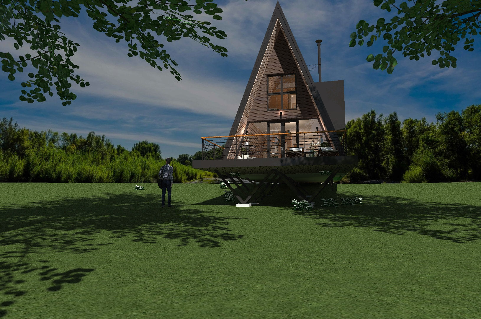 Proiect A Frame  – 6x11.5m - 2 dormitoare