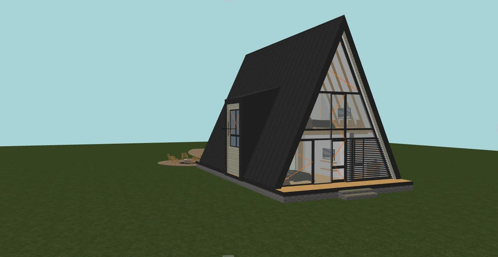 Proiect A-Frame 8x12m – Timber Frame - Detalii arhitectura si structura