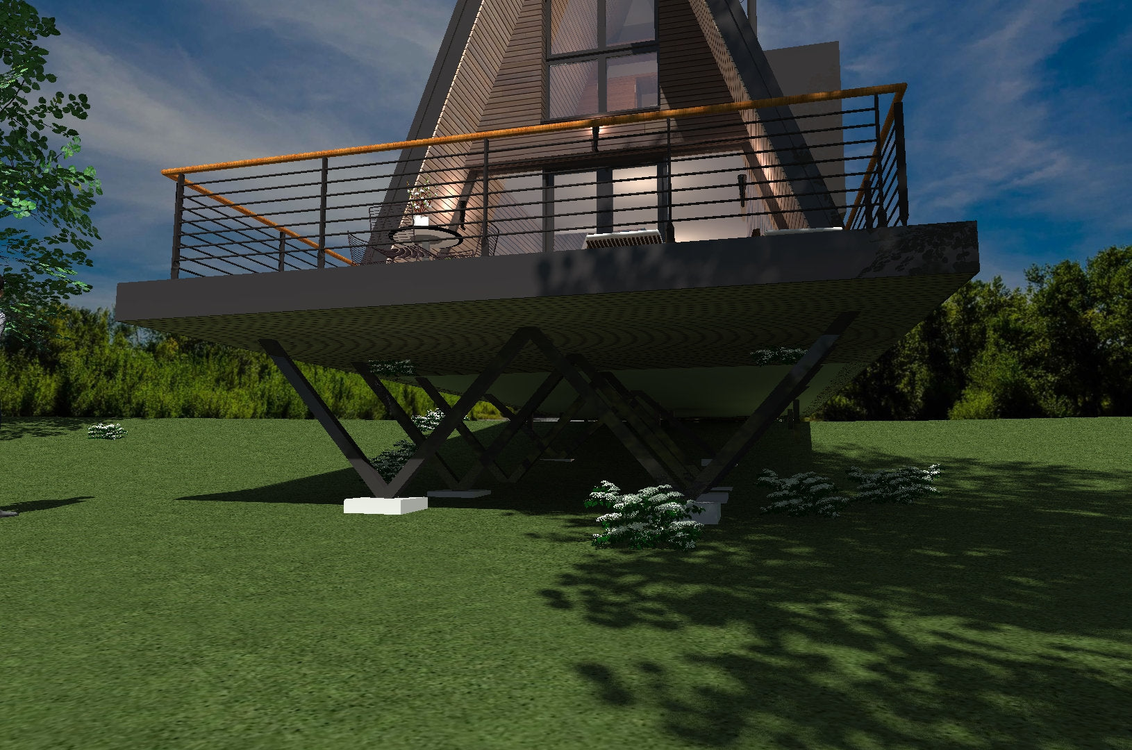 Proiect A Frame  – 6x11.5m - 2 dormitoare