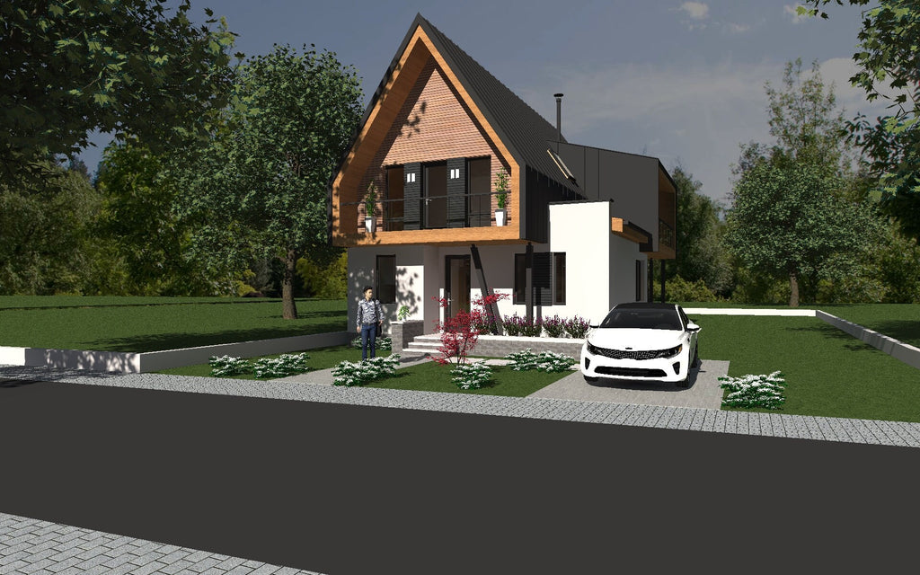 Proiect casa individuala -  8 x 12.30 meters