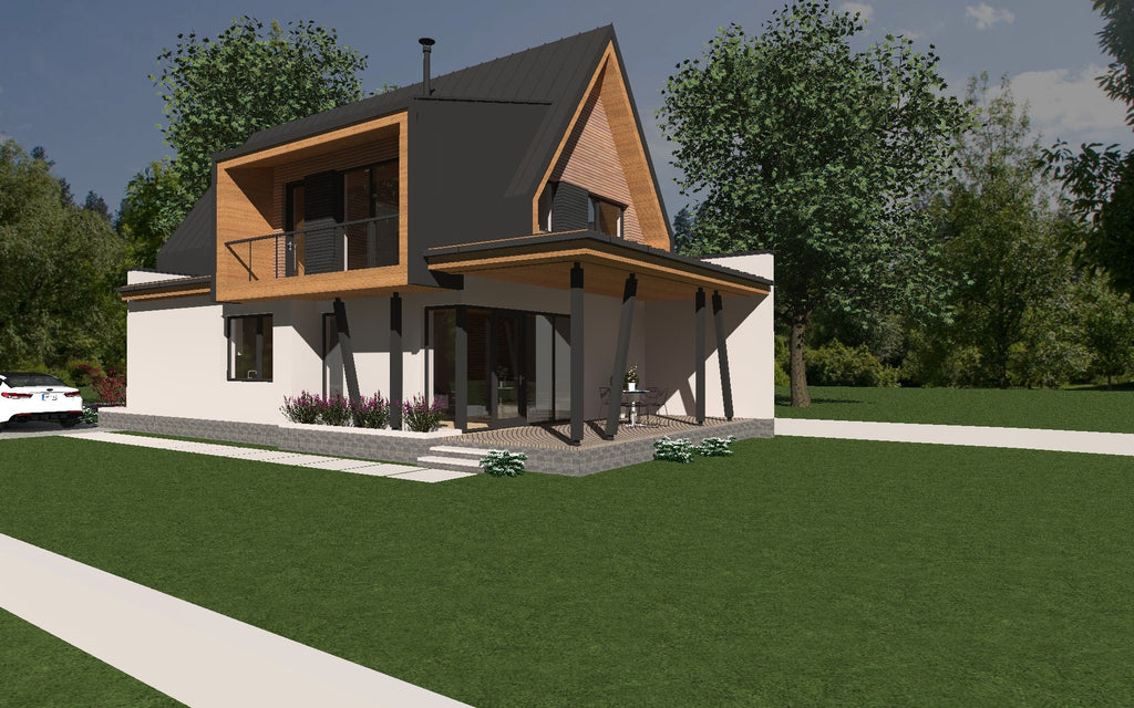 Proiect casa individuala -  8 x 12.30 meters