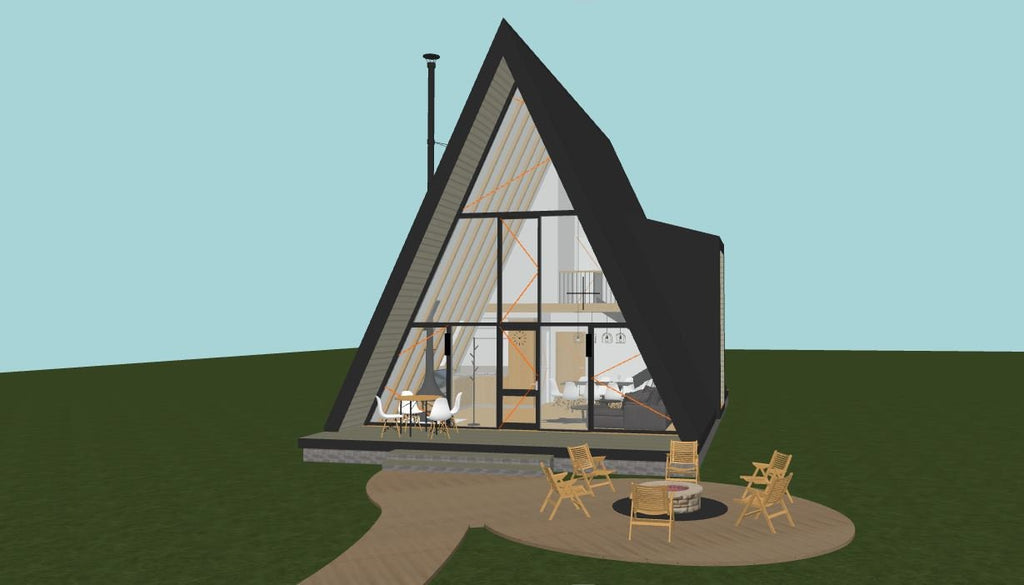 Proiect A-Frame 8x12m – Timber Frame - Detalii arhitectura si structura