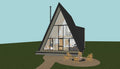 Proiect A-Frame 8x12m – Timber Frame - Detalii arhitectura si structura
