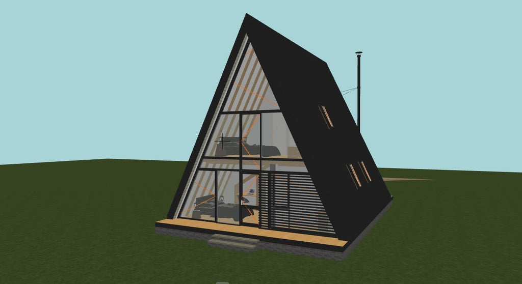 Proiect A-Frame 8x12m – Timber Frame - Detalii arhitectura si structura