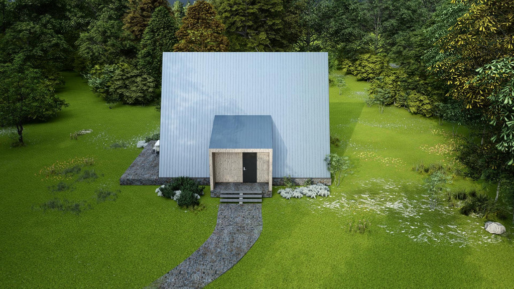 Modern A-Frame House Plans | 80m 2-Bedroom Cabin Blueprint (PDF)