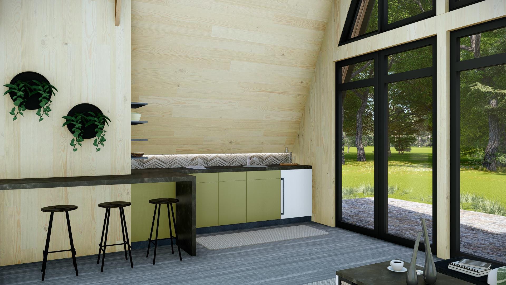 Modern A-Frame House Plans | 80m 2-Bedroom Cabin Blueprint (PDF)