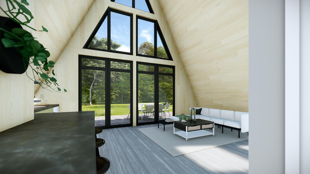 Modern A-Frame House Plans | 80m 2-Bedroom Cabin Blueprint (PDF)