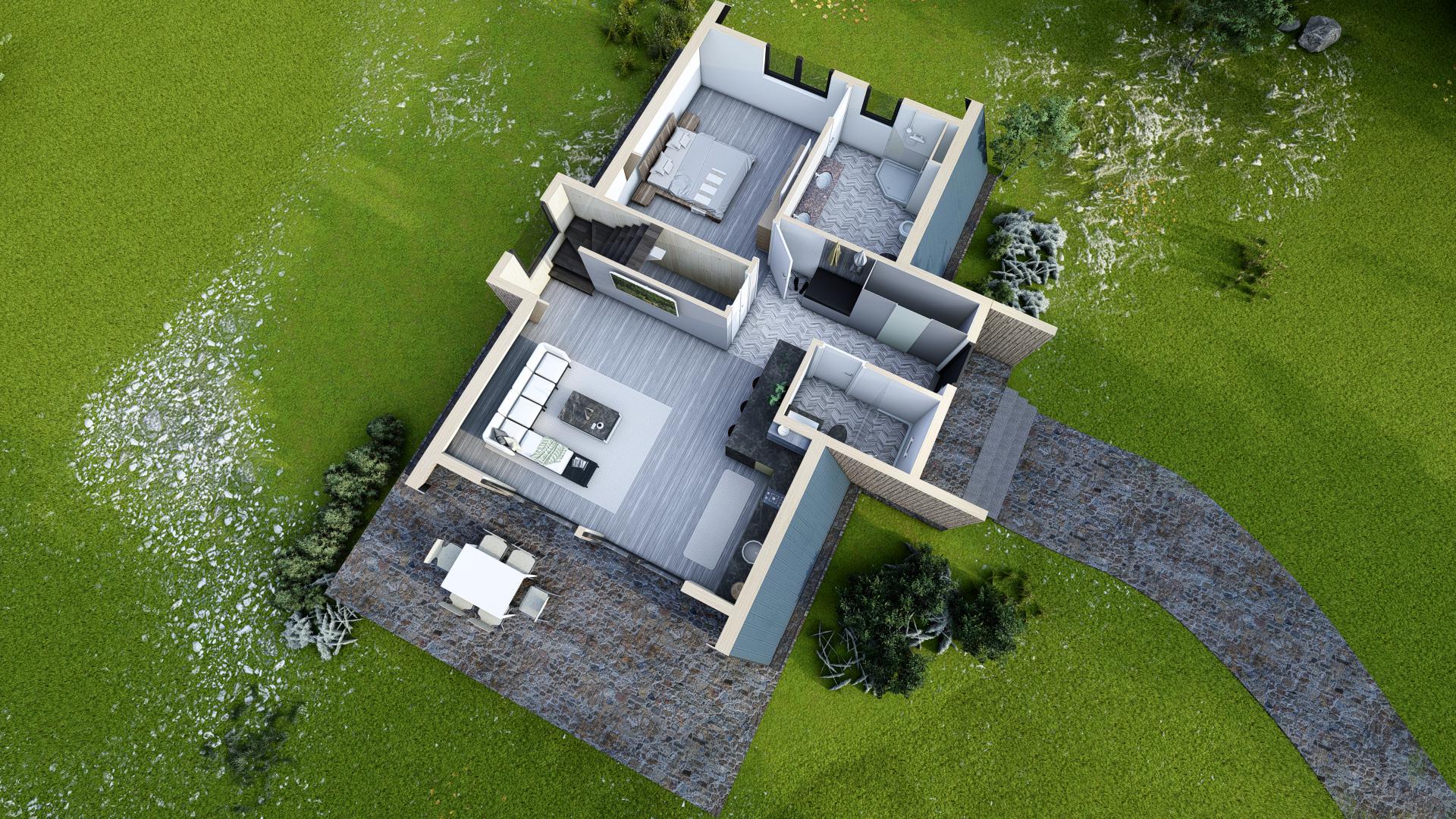 Modern A-Frame House Plans | 80m 2-Bedroom Cabin Blueprint (PDF)