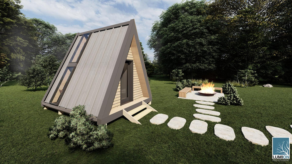 Tiny A-Frame Cabin Plan Compact Guest House or Garden Office