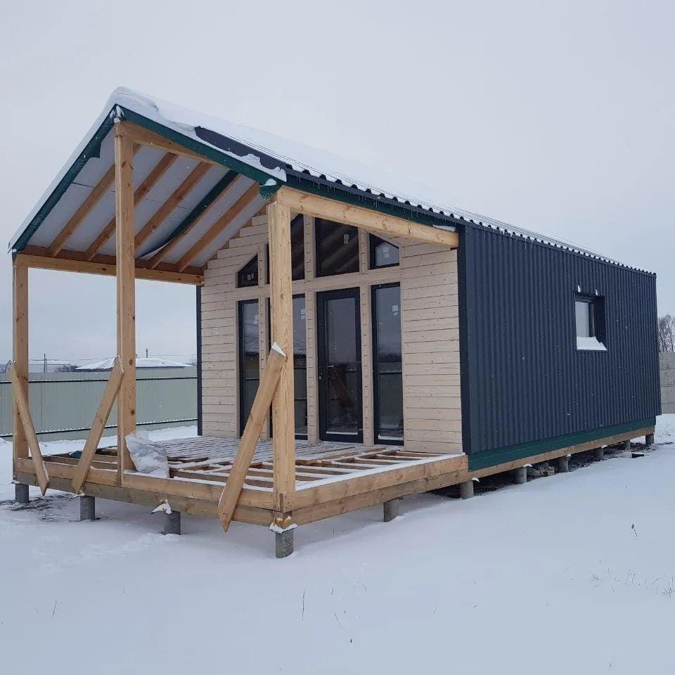 Modern Tiny House Plans 50 sqm: Cabin, Guest House Architectural Design (Digital Download)