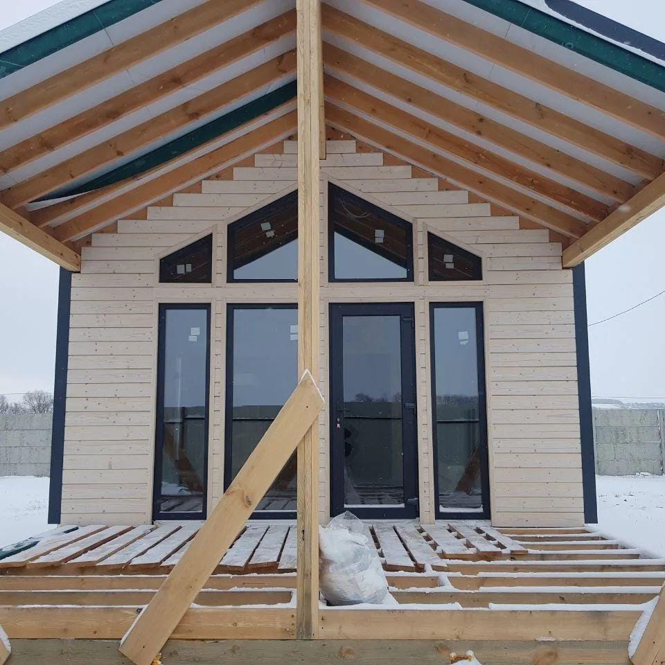 Modern Tiny House Plans 50 sqm: Cabin, Guest House Architectural Design (Digital Download)
