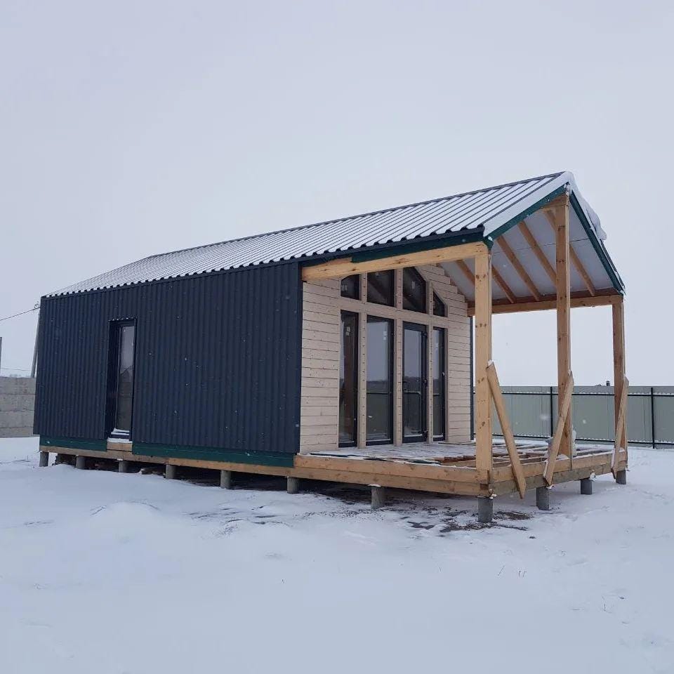 Modern Tiny House Plans 50 sqm: Cabin, Guest House Architectural Design (Digital Download)