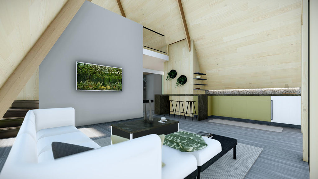 Modern A-Frame House Plans | 80m 2-Bedroom Cabin Blueprint (PDF)