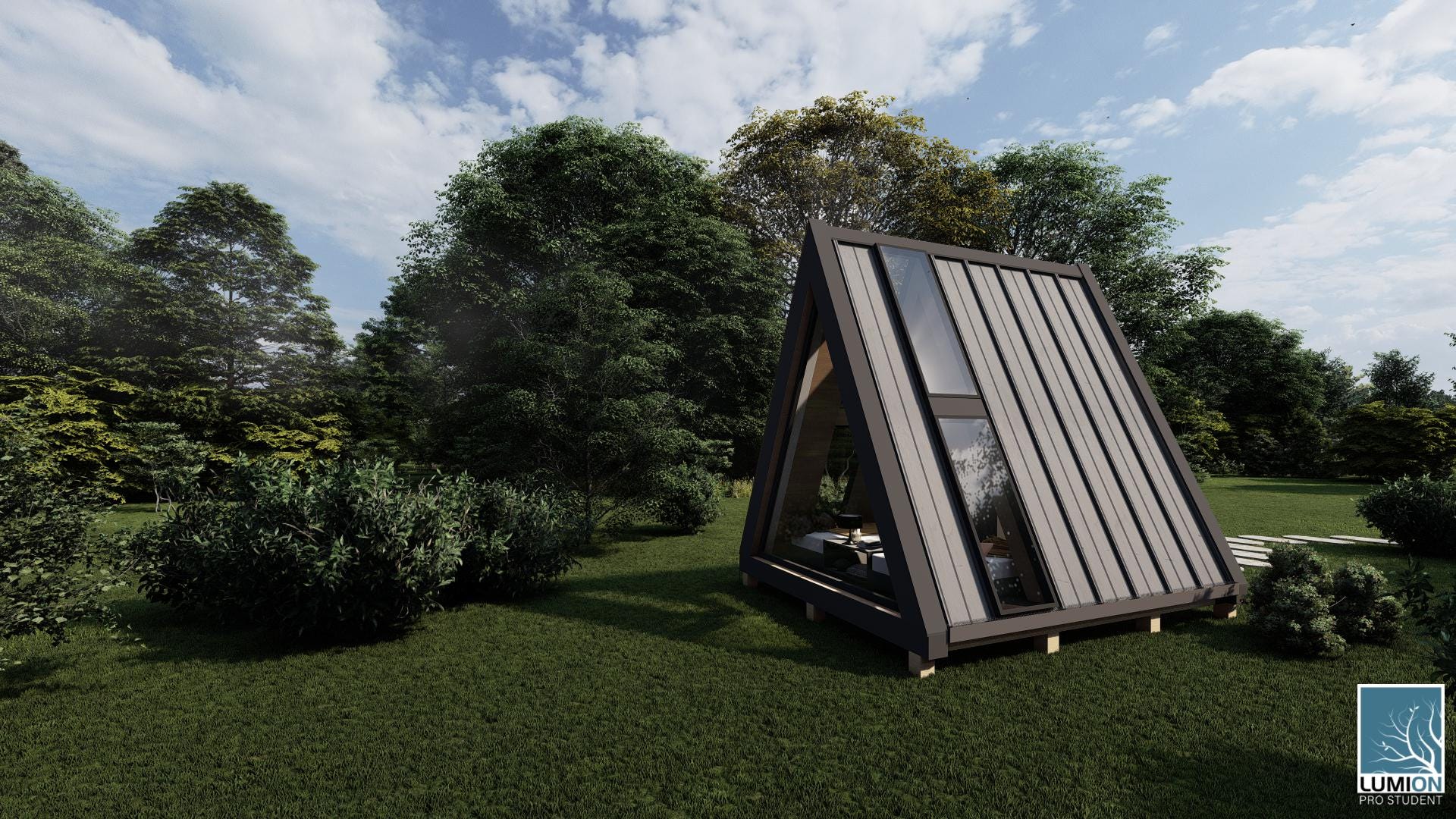 Tiny A-Frame Cabin Plan Compact Guest House or Garden Office