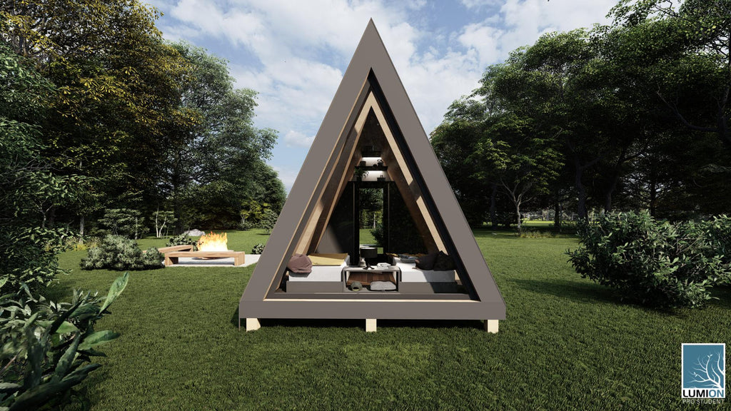 Tiny A-Frame Cabin Plan Compact Guest House or Garden Office