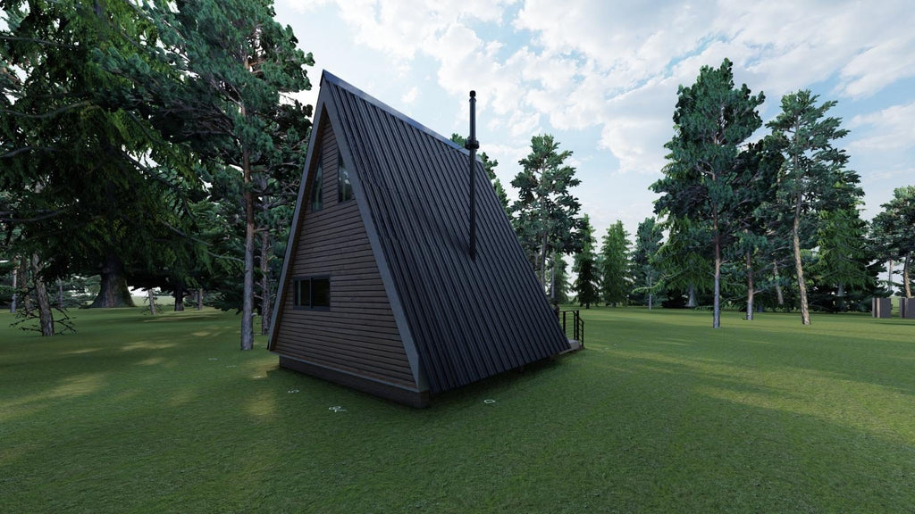 Modern A-Frame House Plans: 44 sqm Loft Cabin Design (Digital Download)