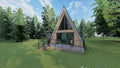 Modern A-Frame House Plans: 44 sqm Loft Cabin Design (Digital Download)