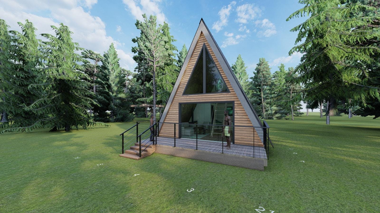 Modern A-Frame House Plans: 44 sqm Loft Cabin Design (Digital Download)