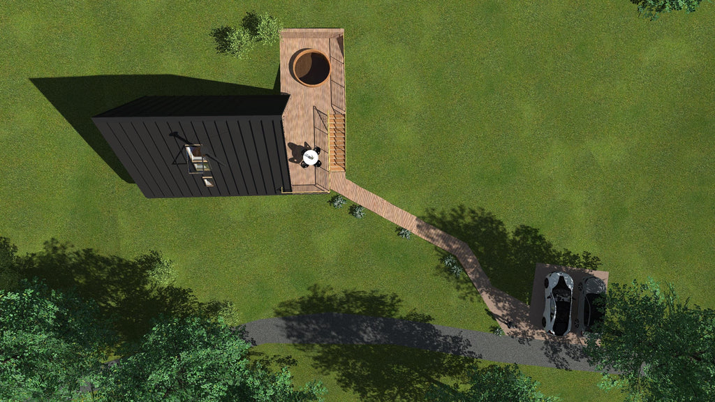 Modern A-Frame House Plans: 80 sqm Luxury Cabin, Tiny Home Construction (PDF, DWG)